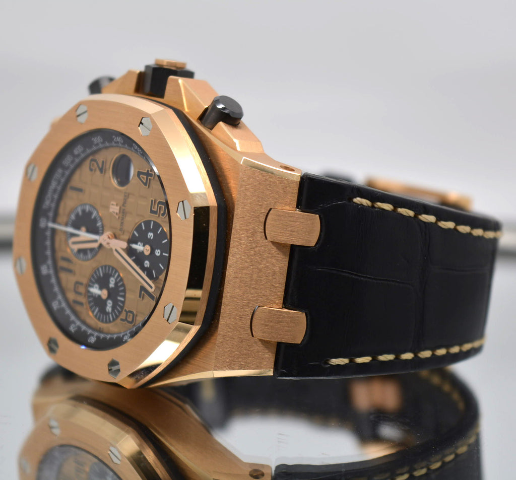 Audemars Piguet 18K Rose Gold Royal Oak Offshore Chronograph Leather Unworn