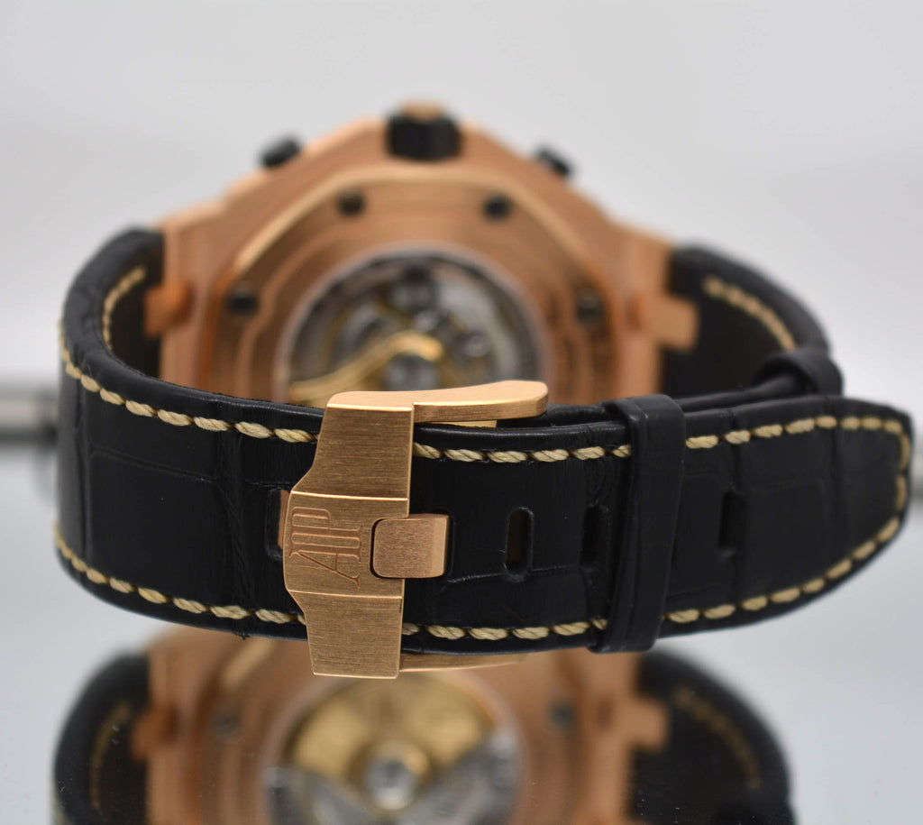 Audemars Piguet 18K Rose Gold Royal Oak Offshore Chronograph Leather Unworn