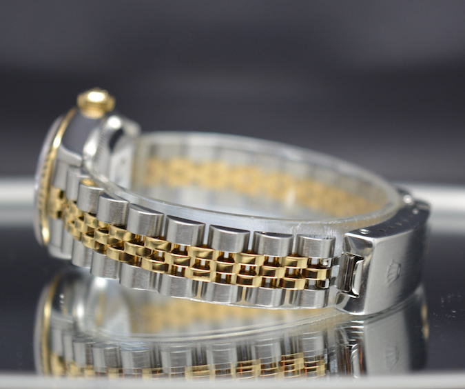 Rolex DateJust 69173 18k Gold/Steel Diamonds Black Dial