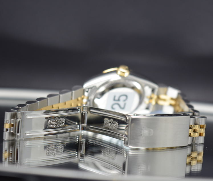 Rolex DateJust 69173 18k Gold/Steel Diamonds Black Dial