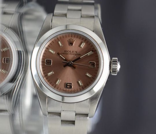 Rolex 67180 Oyster Perpetual Rose pink Arabic Dial- Full Set