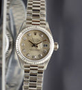 Rolex DateJust 69179 18k White Gold President Factory Diamonds