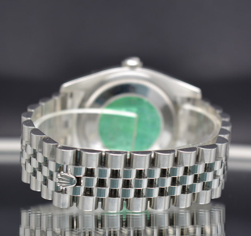Rolex Datejust 116234 Steel 18K Fluted Bezel Bull’s Eye Dial (AKA Tuxedo)