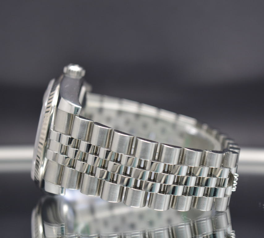 Rolex Datejust 116234 Steel 18K Fluted Bezel Bull’s Eye Dial (AKA Tuxedo)