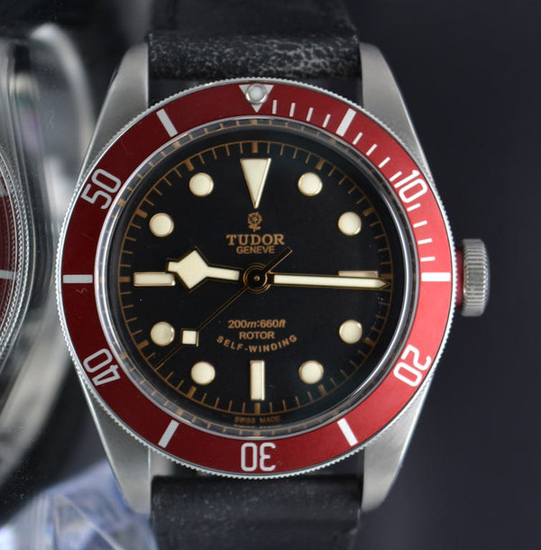 Tudor Heritage Black Bay 79220 R - Red Bezel- Leather