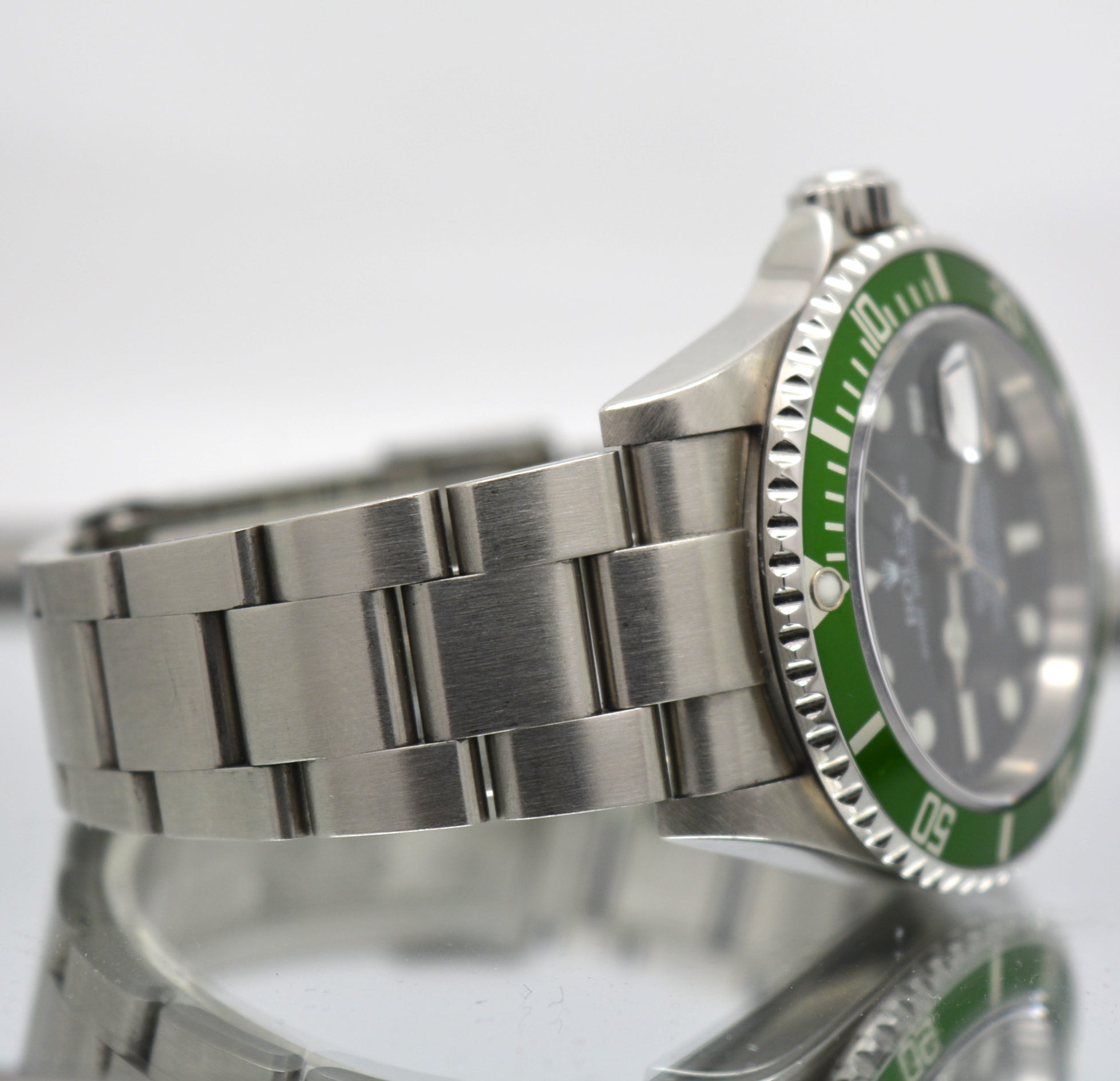 Rolex 16610LV Submariner 50th Anniversary Green F Ser 2004 Papers & Box Full Set