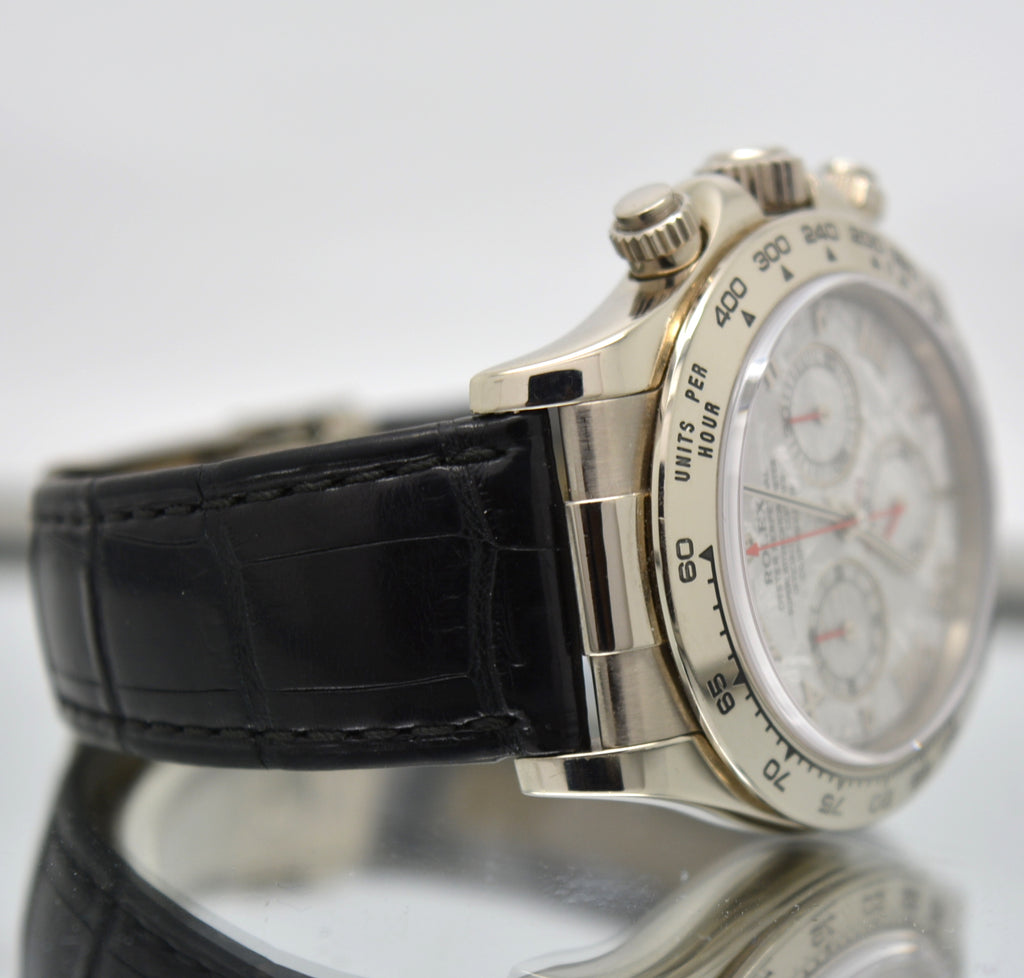 Rolex Daytona 116519 18k White Gold Meteorite Dial Circa 2005 Full Set papers