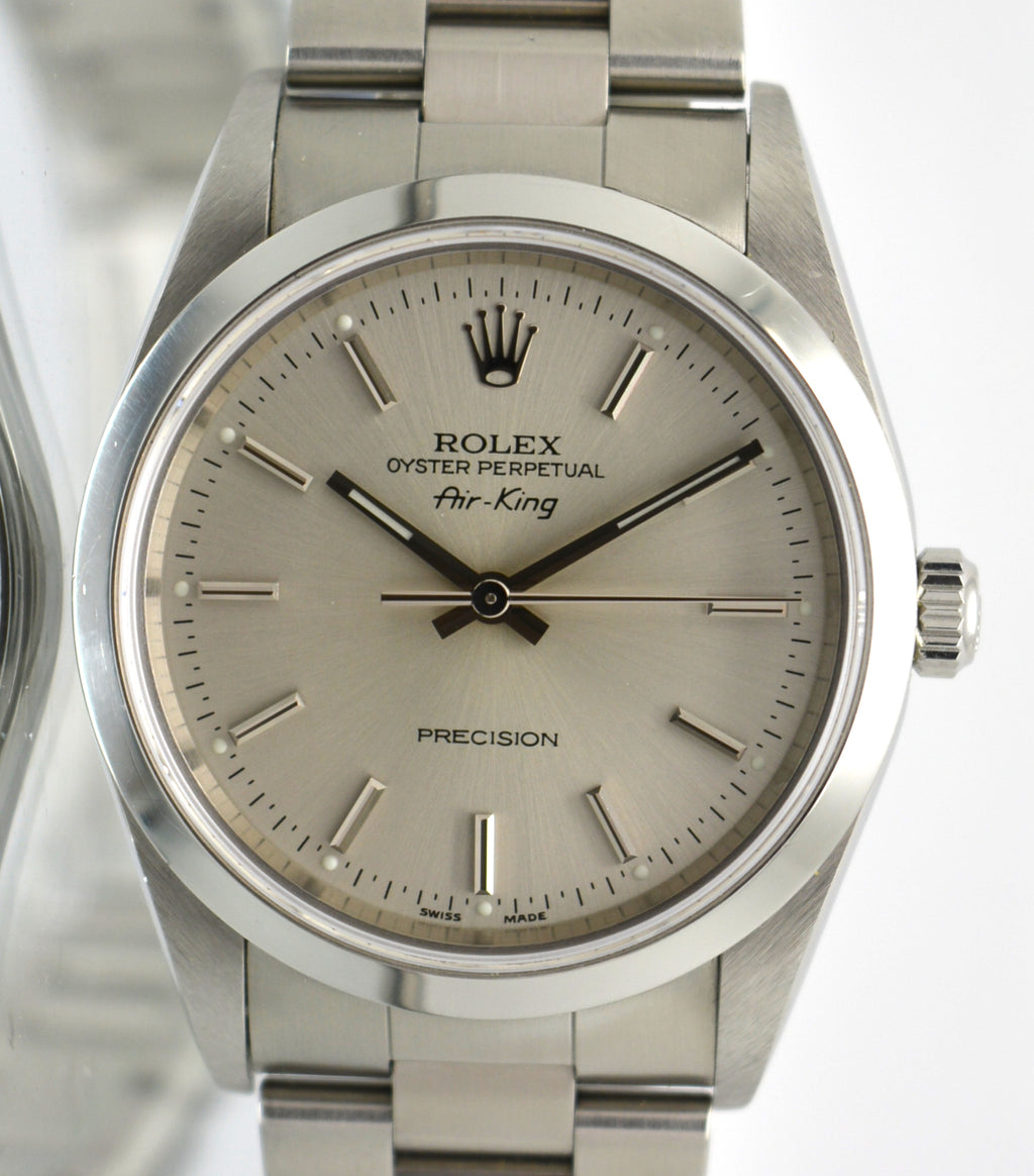 Rolex 14000 Air King Precision Full Set Mint never polished A Serial