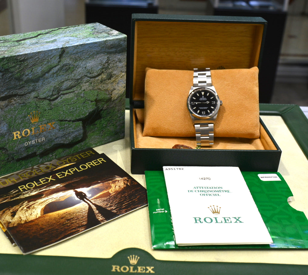 Rolex 14270 Explorer 1 never polished full Set A Serial papers