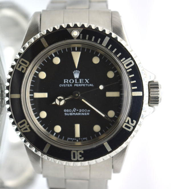 Vintage Rolex 5513 Submariner Untouched Dial & Hands Fat Font Insert 1972