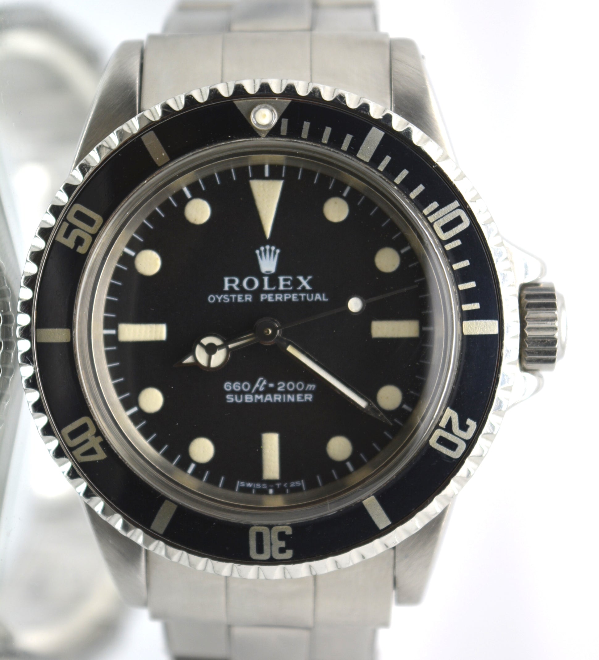 Vintage Rolex 5513 Submariner Untouched Dial & Hands Fat Font Insert 1972