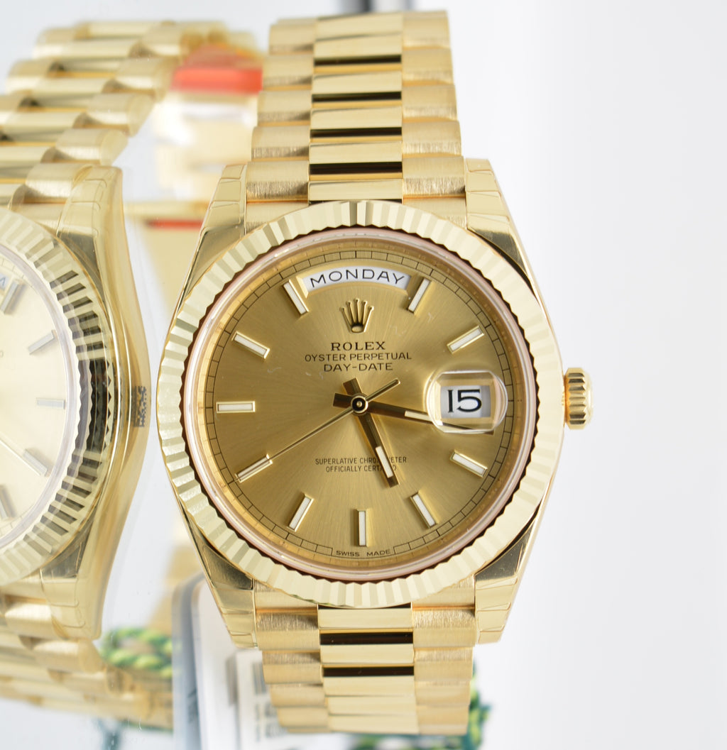 Rolex 228238 Day-Date 40MM President Champagne Dial Unworn 2017 18k Gold
