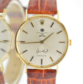 Rolex Cellini 4112 18k Solid Gold – With Saudi king Logo Brown Leather
