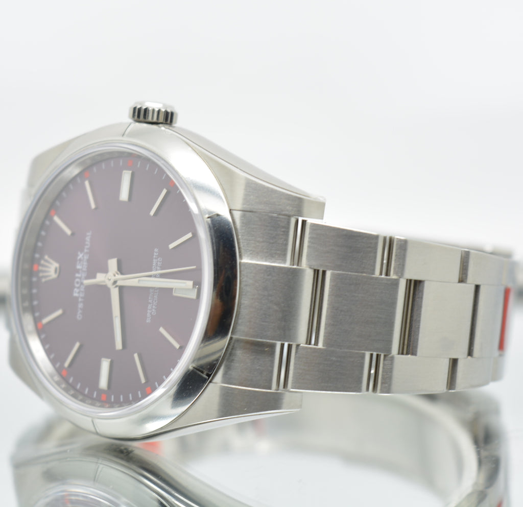 Rolex Oyster Perpetual 114300 Unworn purple box and papers 2017