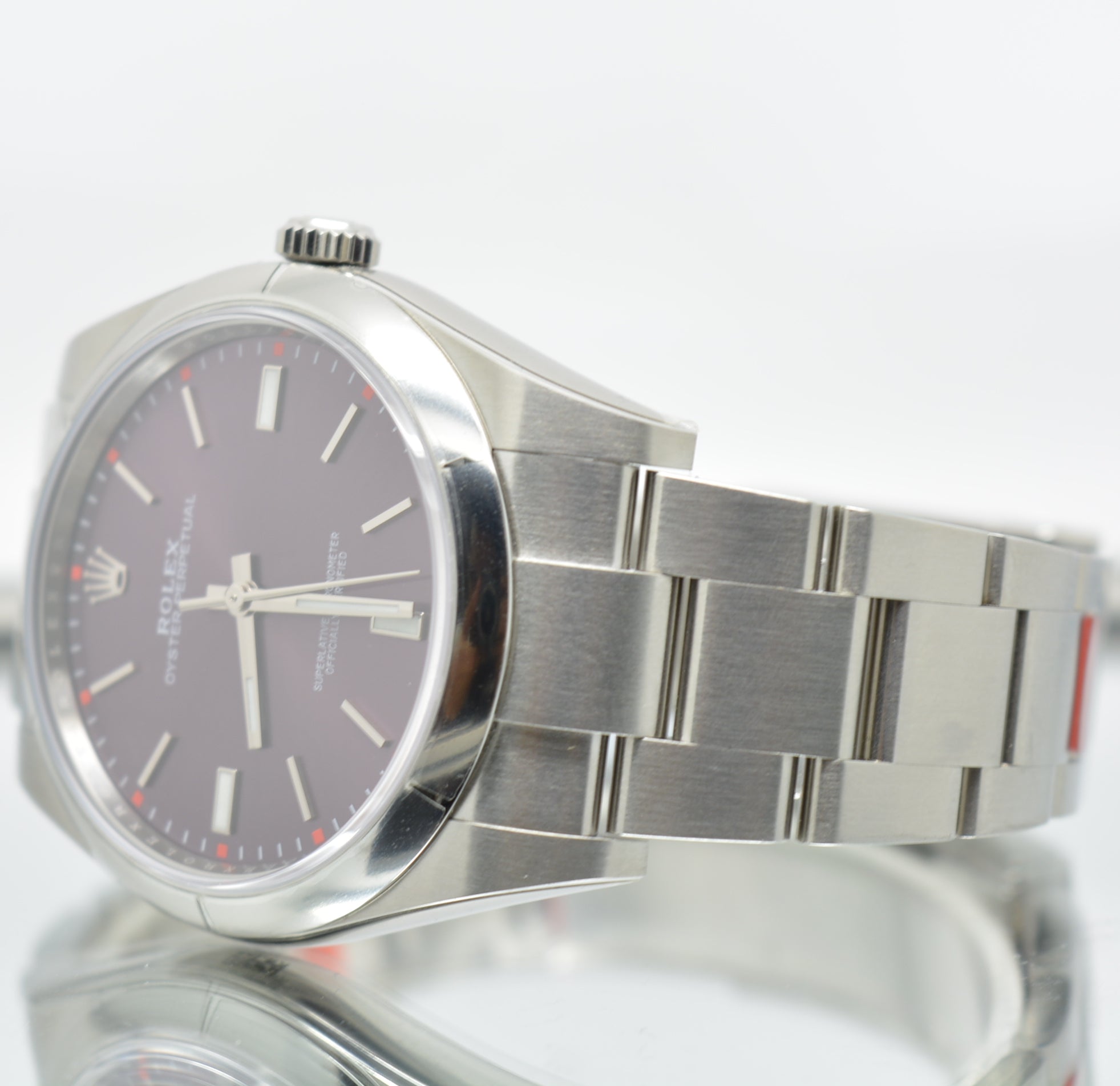 Rolex Oyster Perpetual 114300 Unworn purple box and papers 2017