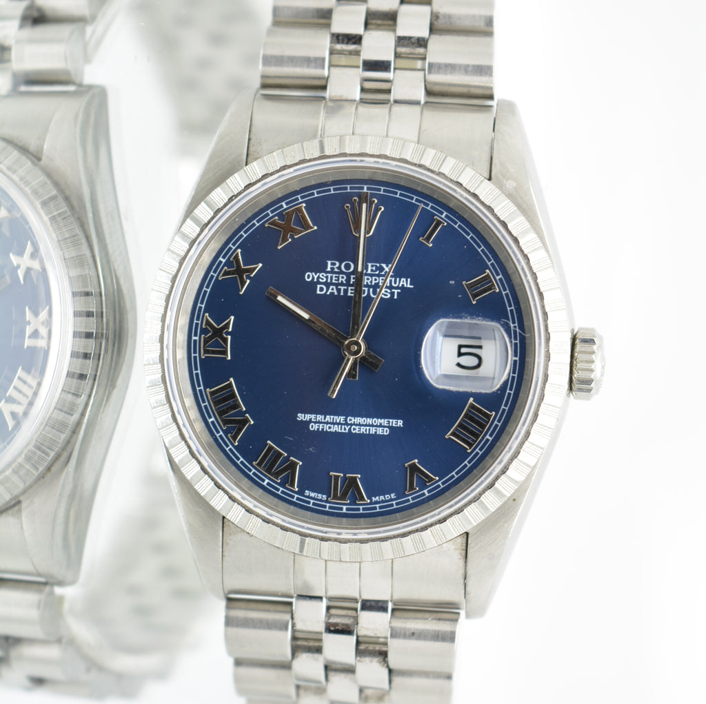 Rolex Date Just 16220 Blue Dial full set 1997