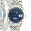 Rolex Date Just 16220 Blue Dial full set 1997