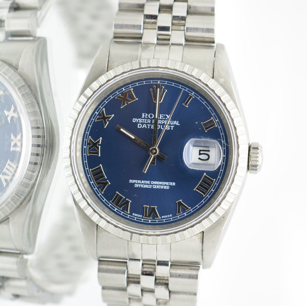 Rolex Date Just 16220 Blue Dial full set 1997