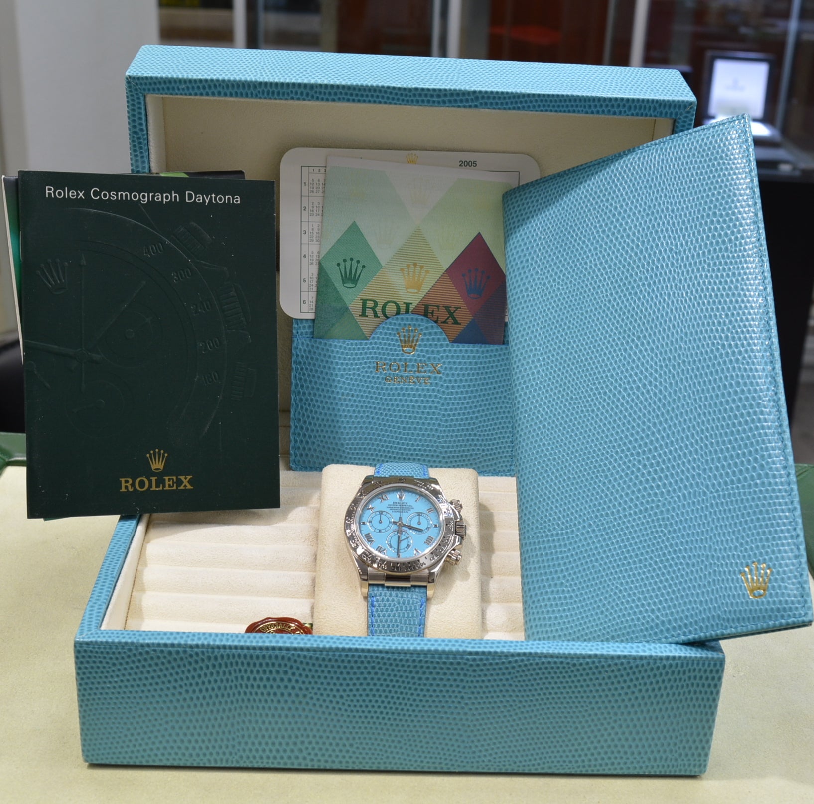 Rolex Daytona 116519 Beach Collection Turquoise Full Set Mint