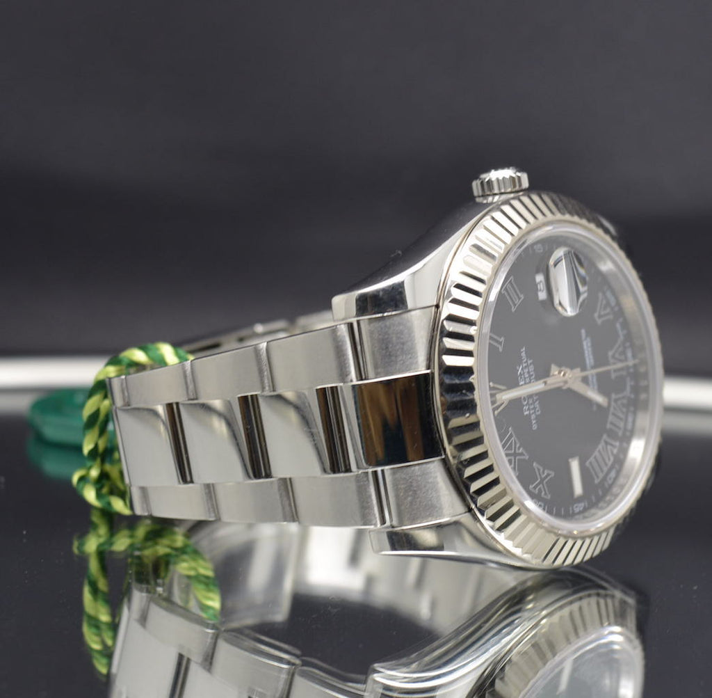 Rolex Date Just II 41mm Gold bezel Roman Dial 116334