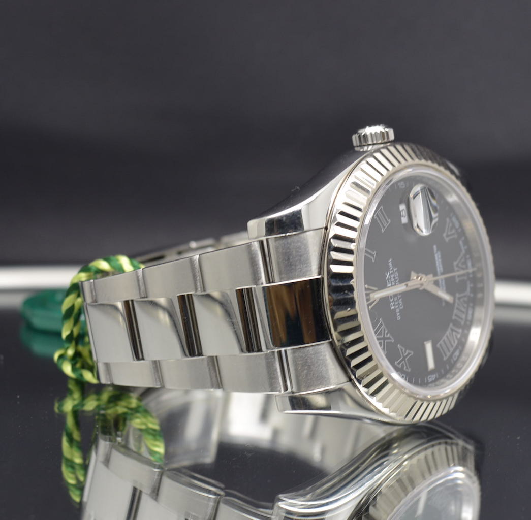 Rolex Date Just II 41mm Gold bezel Roman Dial 116334