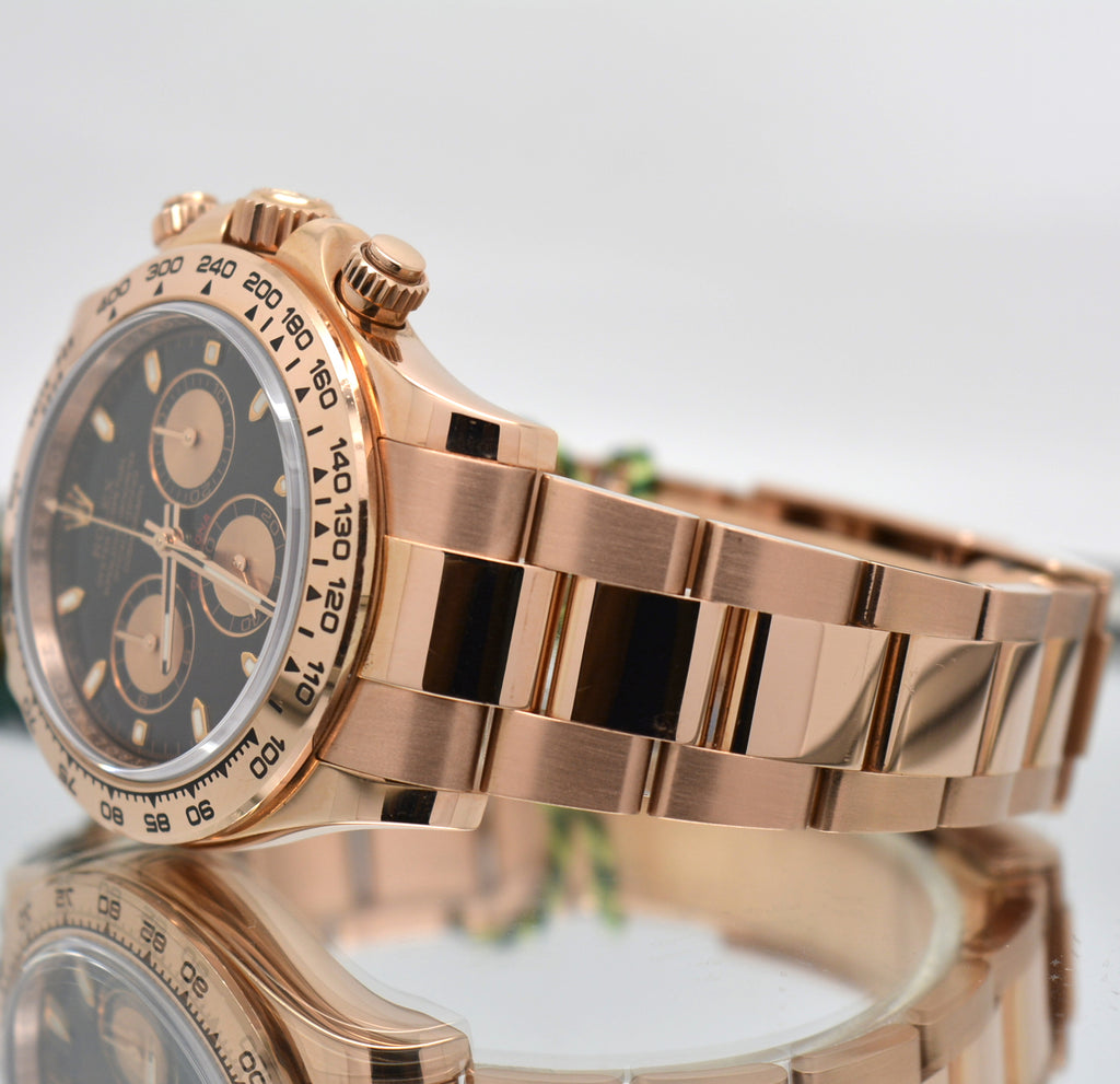 Rolex 116505 Daytona Rose Gold Black Dial Box Papers