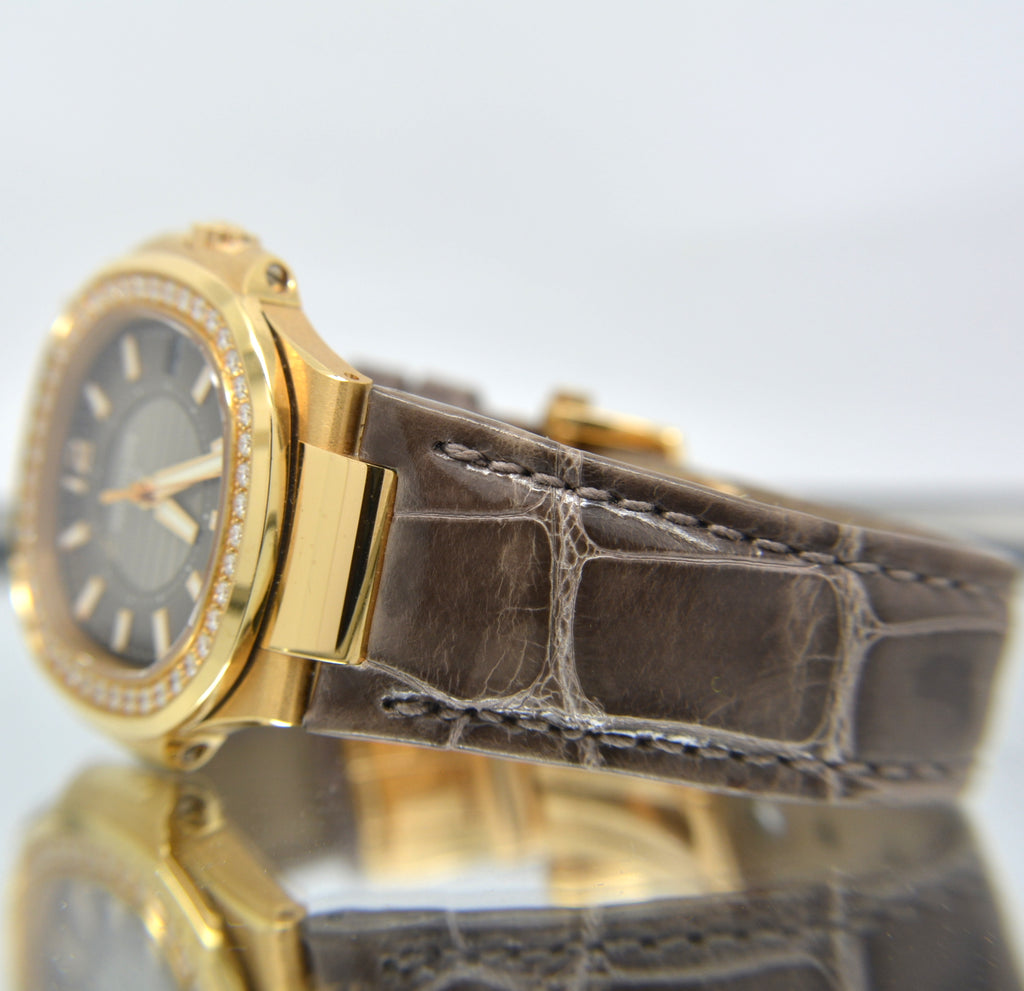 Patek Philippe Rose Gold Nautilus Ladies Factory Diamonds Box and Papers