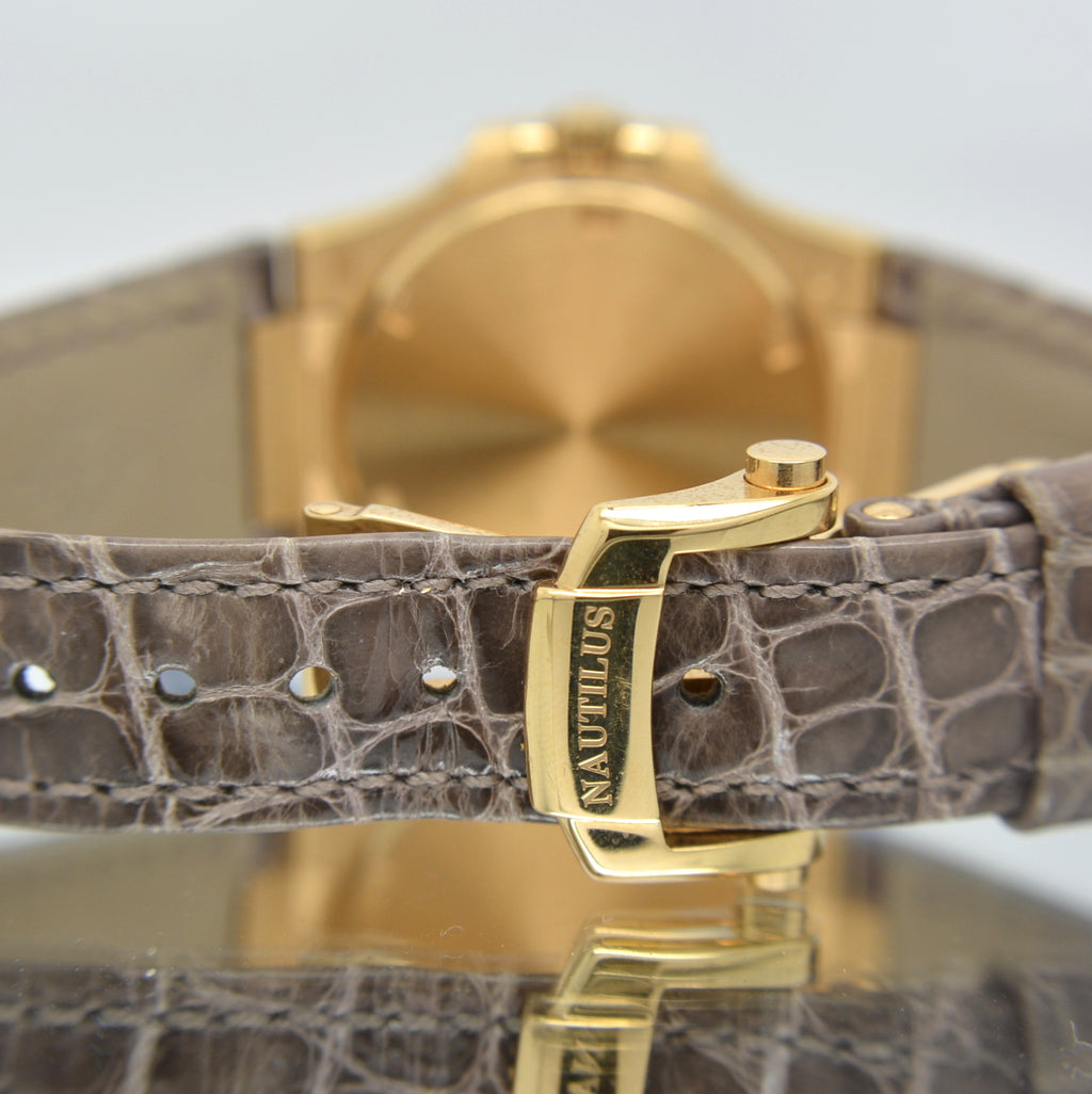 Patek Philippe Rose Gold Nautilus Ladies Factory Diamonds Box and Papers
