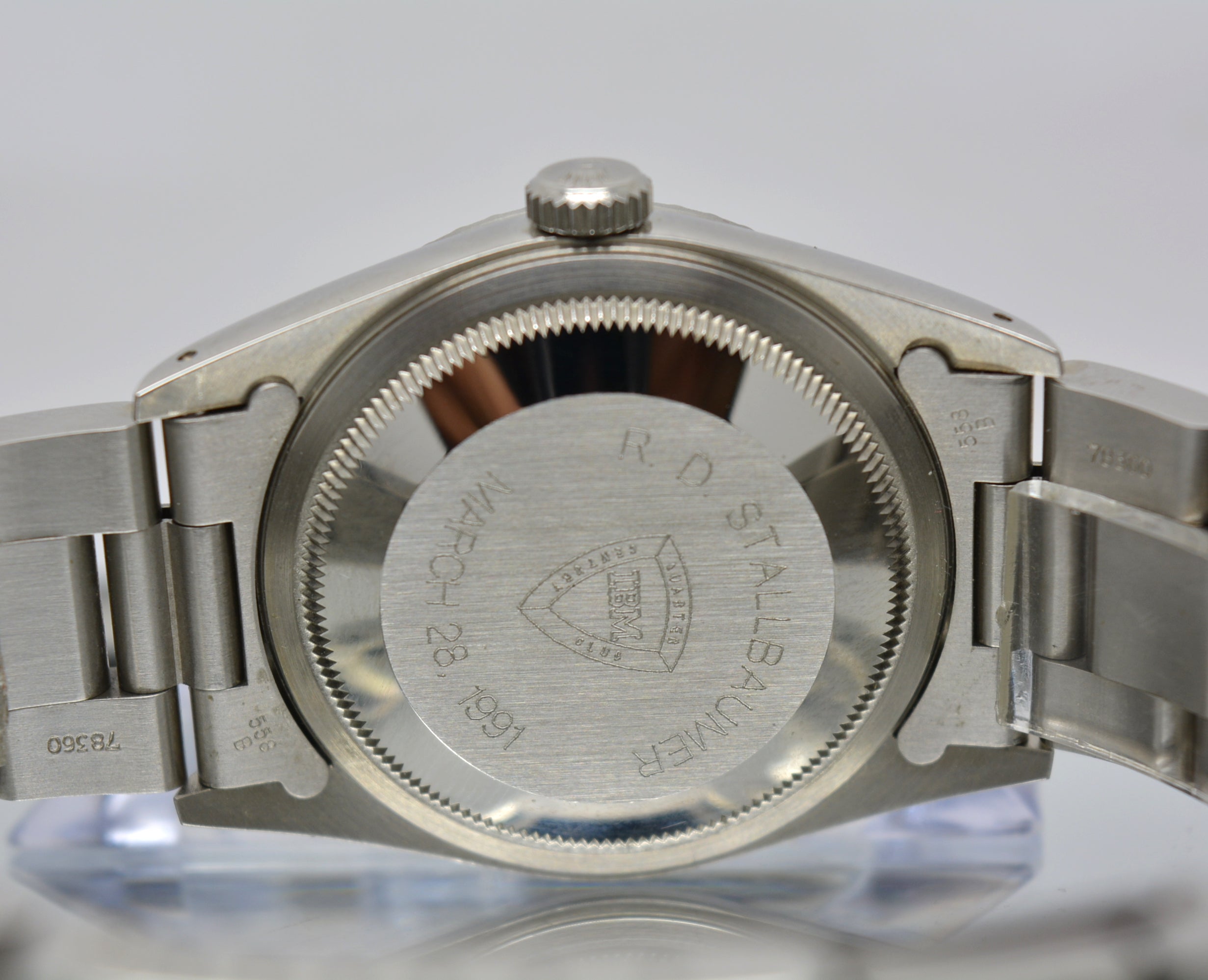Rolex Date Just 16220 NEW OLD STOCK IBM Rewards engraving Full Set