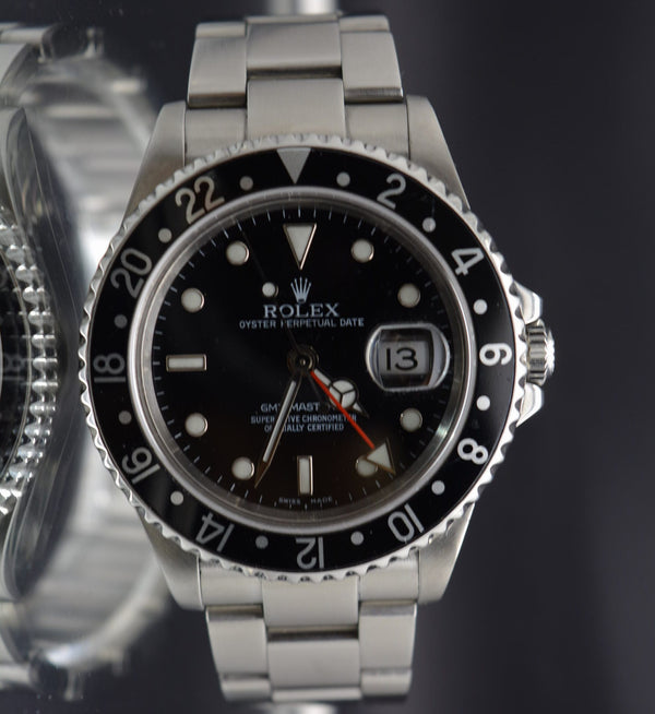 Rolex GMT Master II Black Bezel – Full Set – no Holes Case 2005