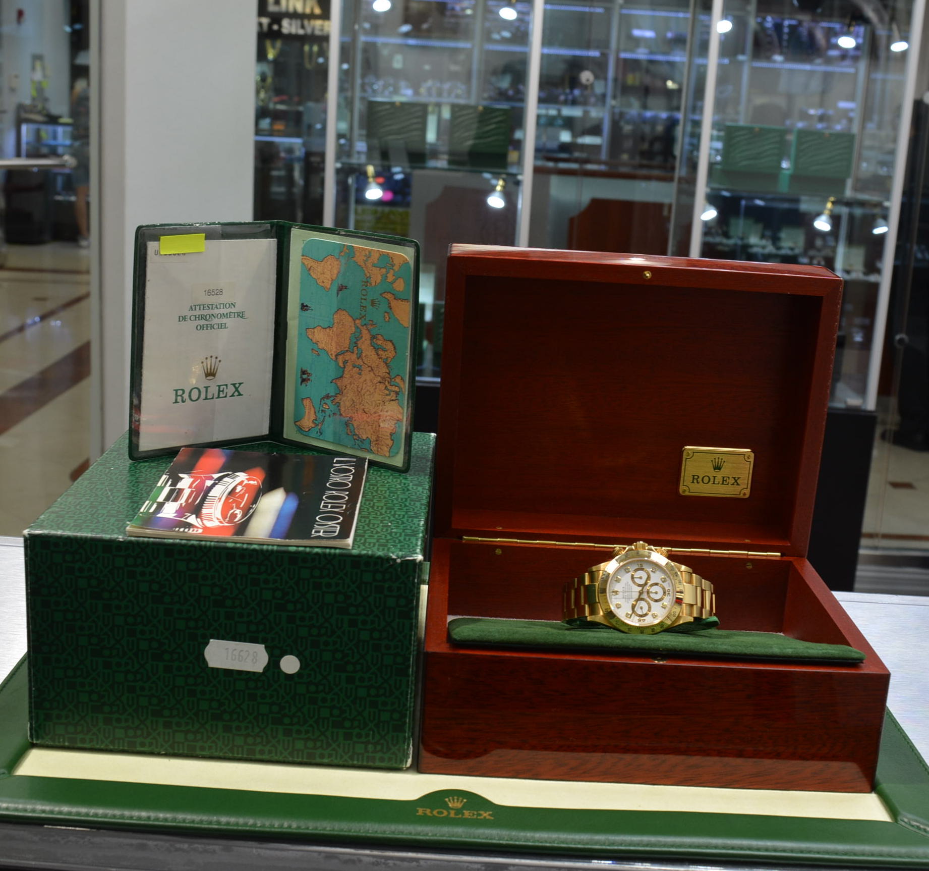 Rolex Daytona 16528 Zenith Factory Diamonds Dial Full Set – Unpolished