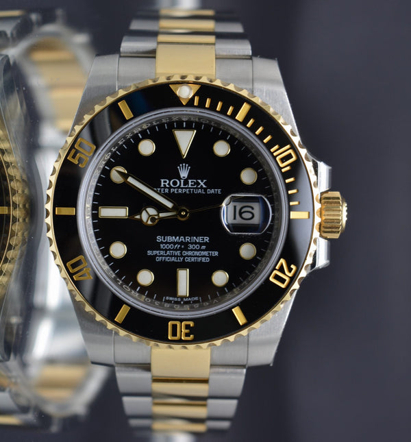 Rolex Submariner 2 tone Ceramic 116613 still with stickers 2016