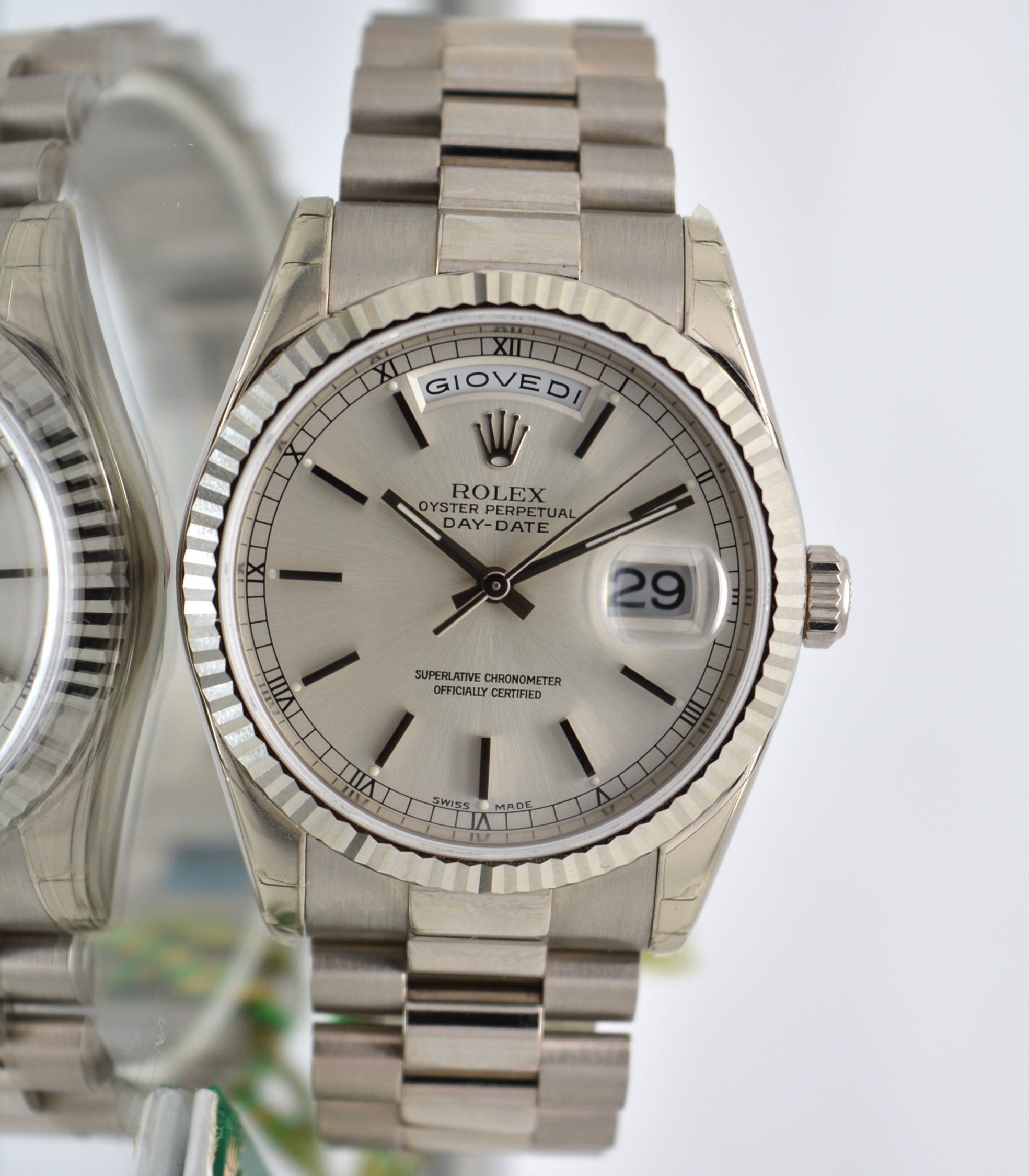 Unworn Rolex 118239 Day Date President White Gold 18k Box and papers NOS