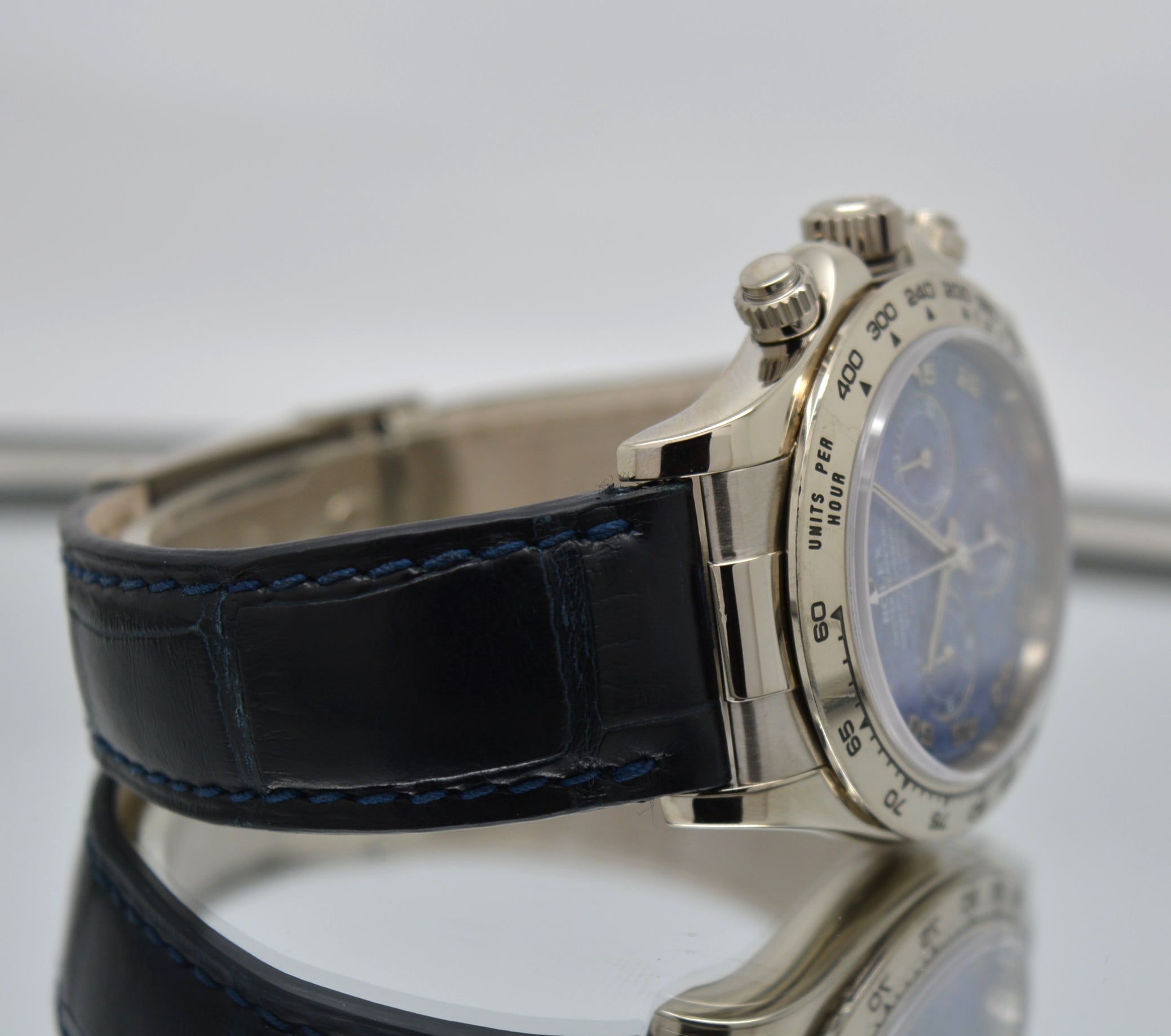 Rolex 116519 Daytona White Gold 18k Box and Card engraving Full Sodalite Dial