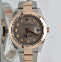 Unworn Rolex 126301 Datejust II 41mm Rose Gold pink Factory Diamonds 2017