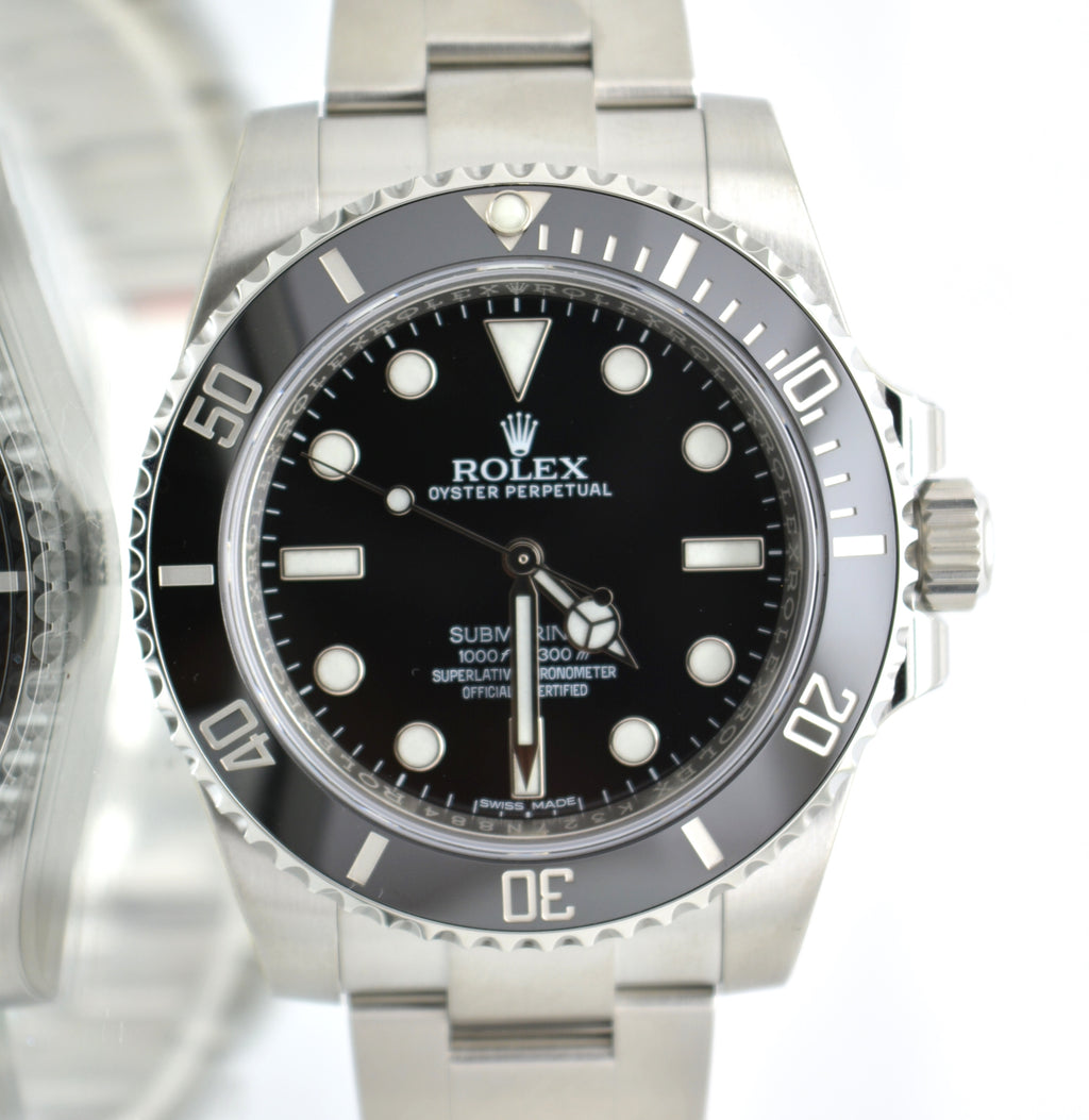 Unworn Rolex 114060 Submariner Ceramic No Date 2017 box and card