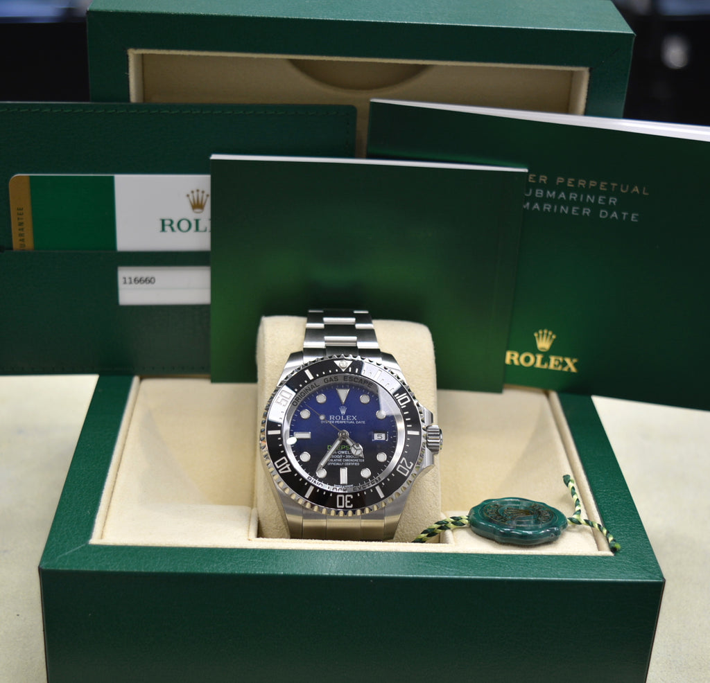 Unworn Rolex 116660 DeepSea Sea-Dweller Blue James Cameron 2017 box and card