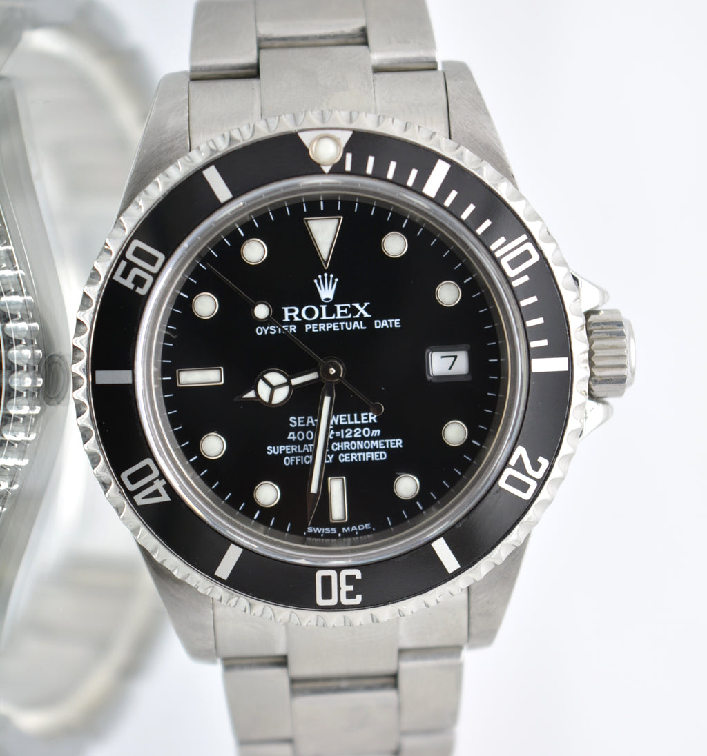 Rolex 16600 SS Sea Dweller No Holes F Serial Excellent Condition W Box