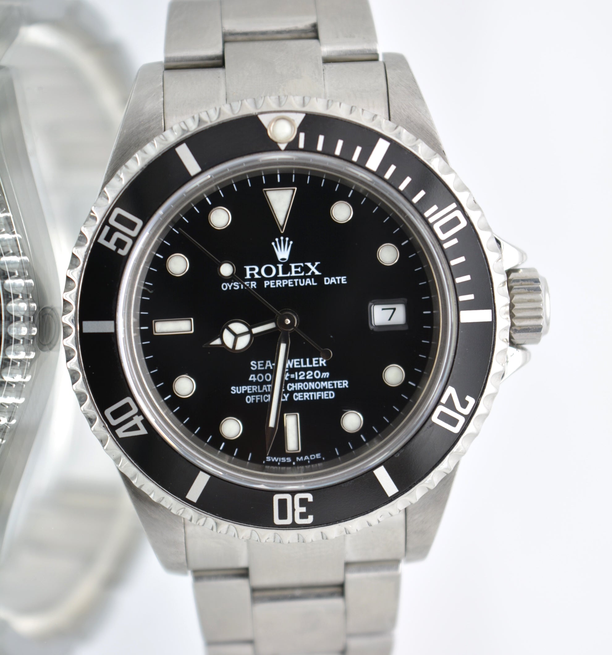 Rolex 16600 SS Sea Dweller No Holes F Serial Excellent Condition W Box