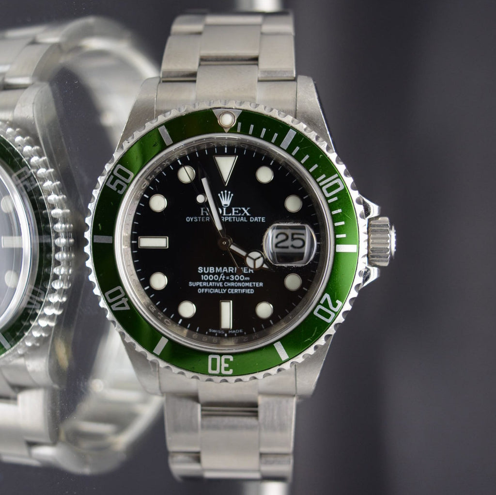 Rolex Submariner 16610LV  Anniversary Engraved FULL SET– unpolished