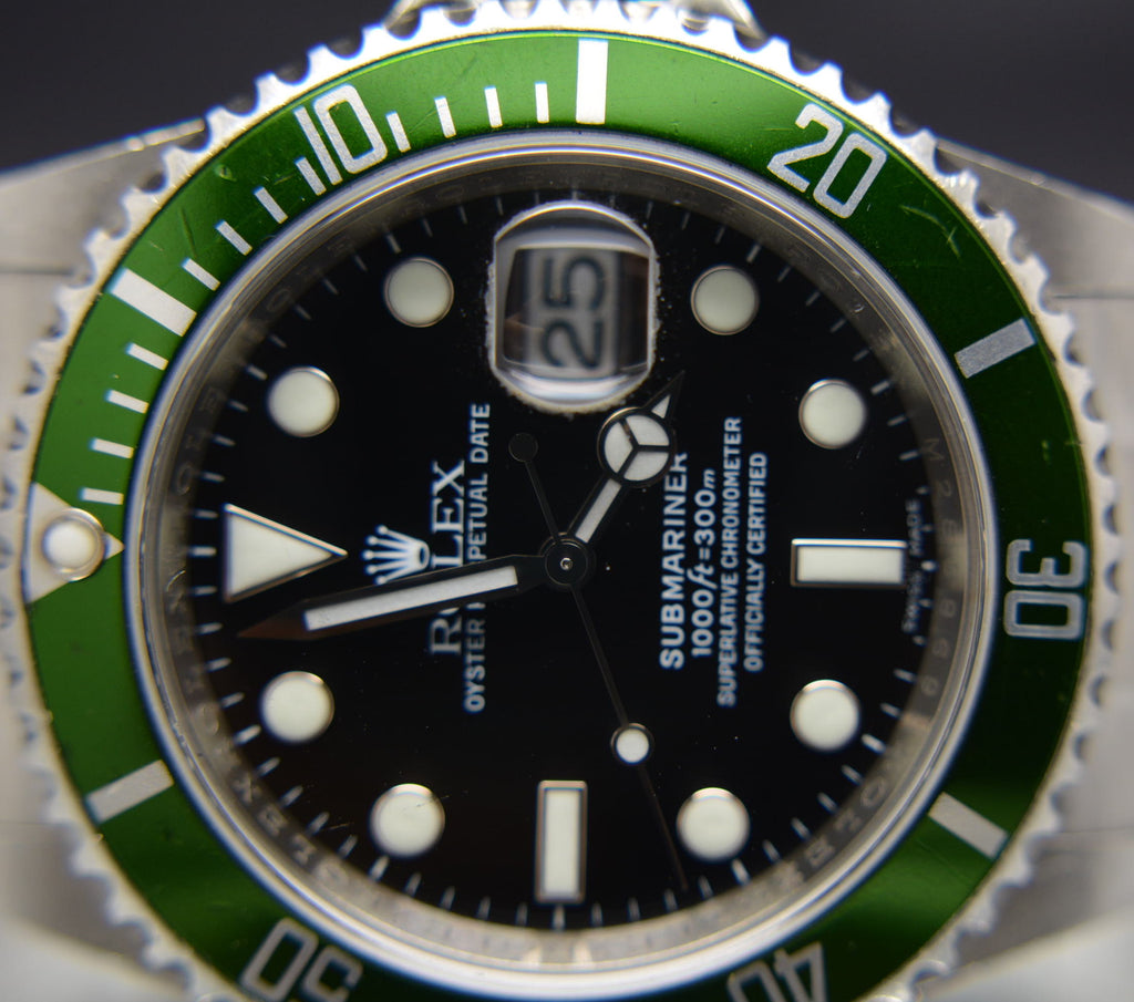 Rolex Submariner 16610LV  Anniversary Engraved FULL SET– unpolished