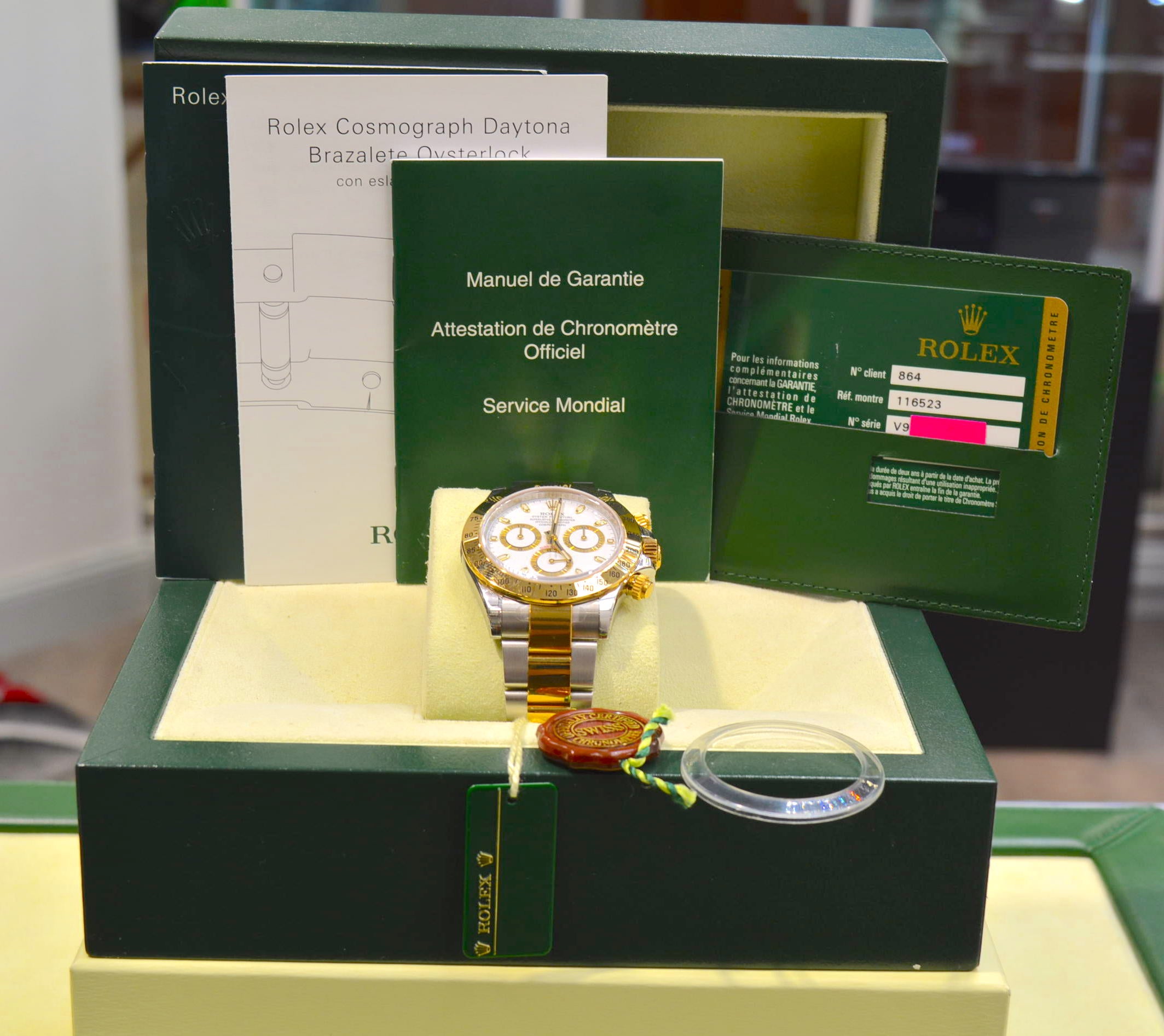 Rolex DAYTON 116523 Steel & 18K Yellow Gold White Dial 2Tone
