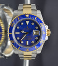 Rolex Gold & Steel Submariner 116613 Factory Diamonds Blue Dial