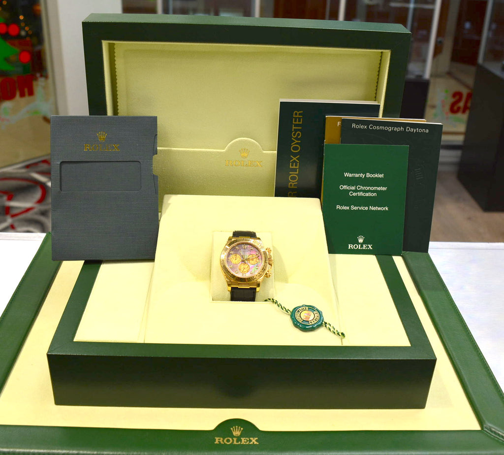 Rolex Daytona 116518 Yellow Gold Factory Dark MOP Diamonds