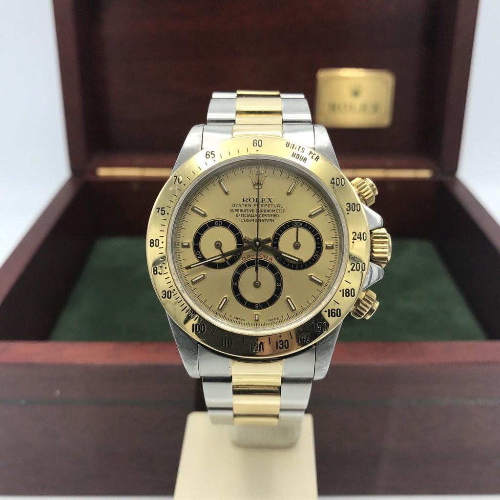 Vintage Rolex Daytona 16523 Zenith 1988 Inverted 6 L Serial 18k / Steel W Box