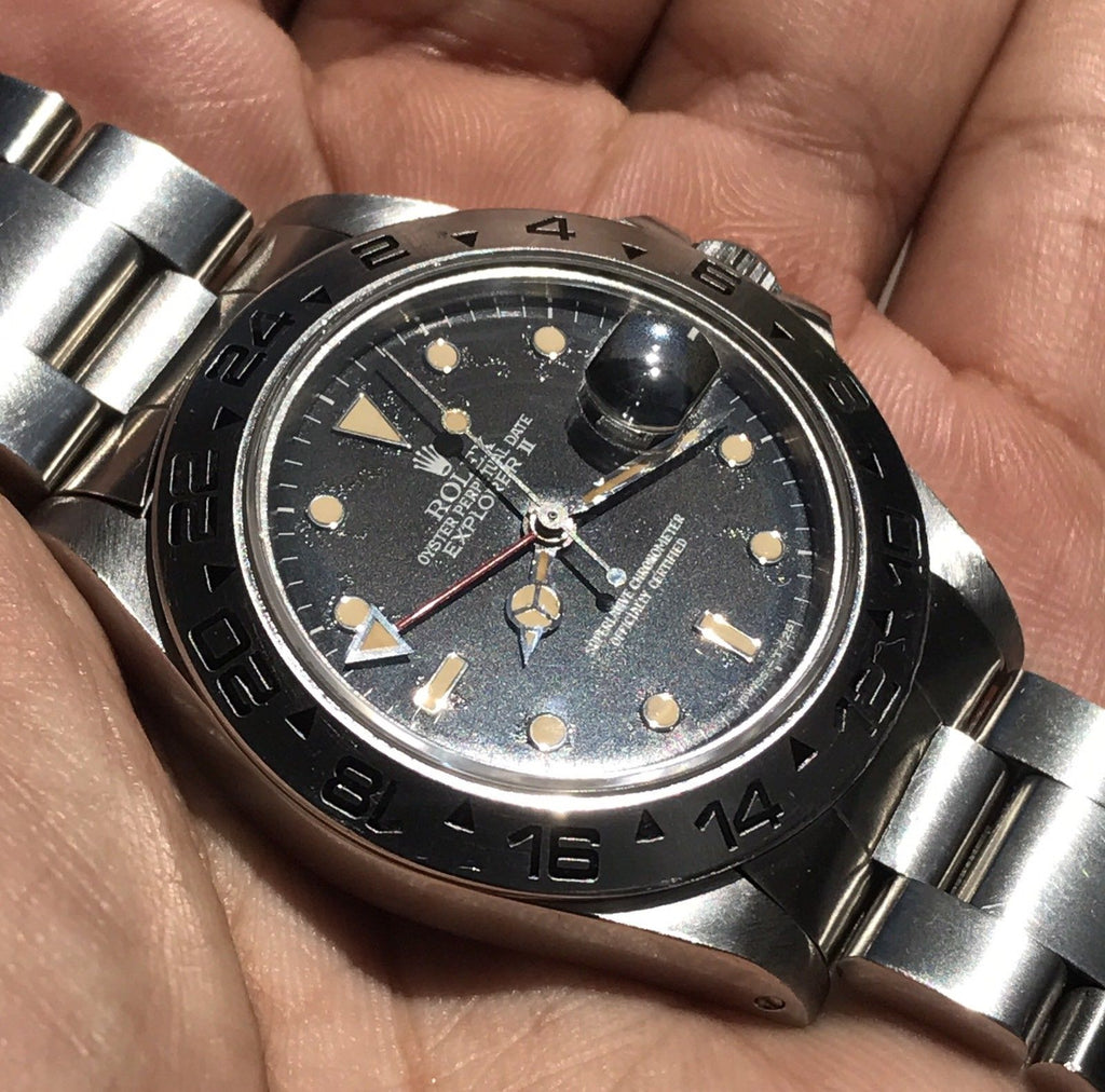 Rolex Explorer II 16550 Original Dial & Hands Full Set 1987 Heavy Patina Papers