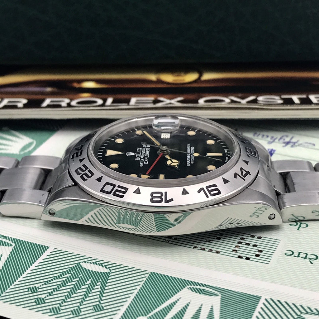 Rolex Explorer II 16550 Original Dial & Hands Full Set 1987 Heavy Patina Papers