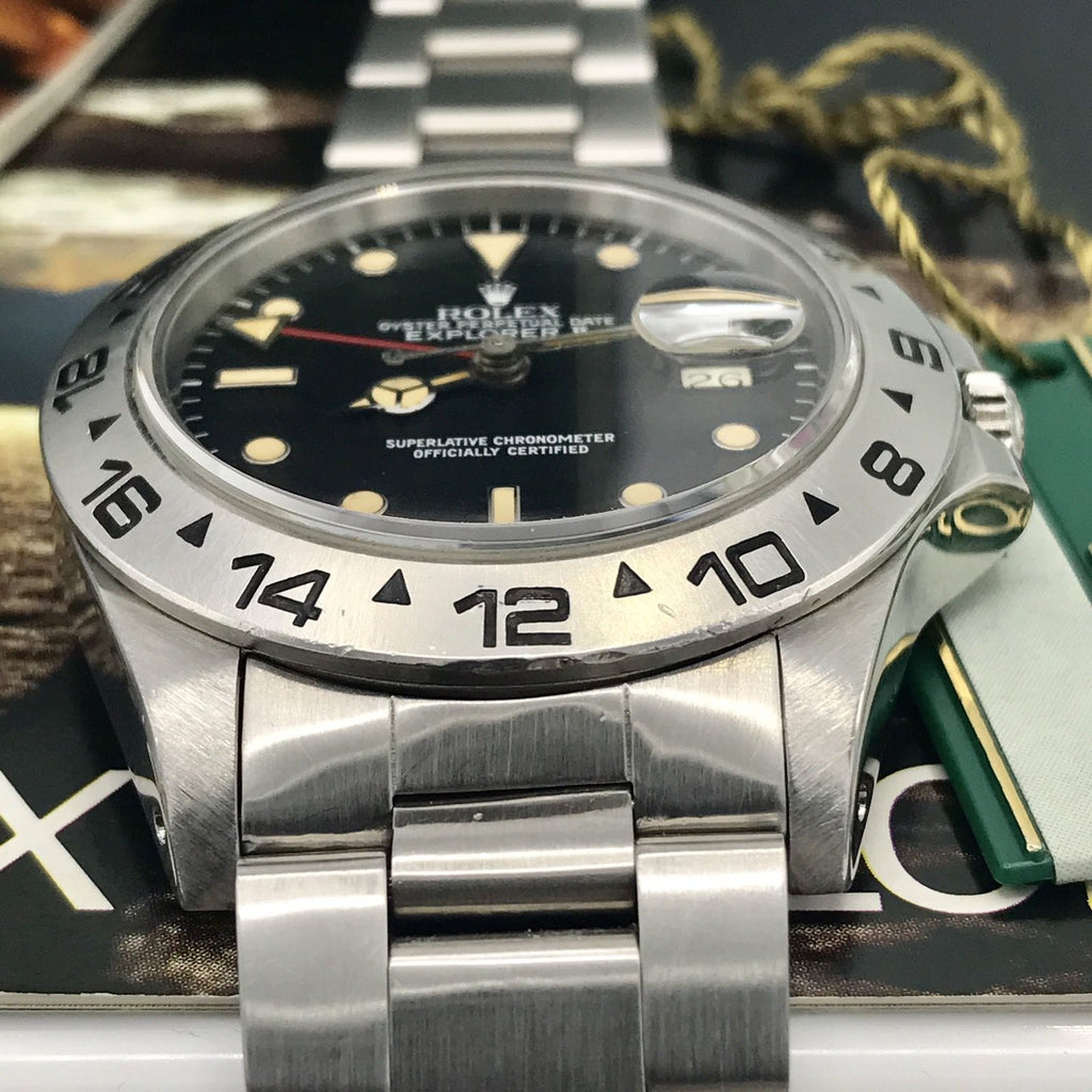 Rolex Explorer II 16550 Original Dial & Hands Full Set 1987 Heavy Patina Papers