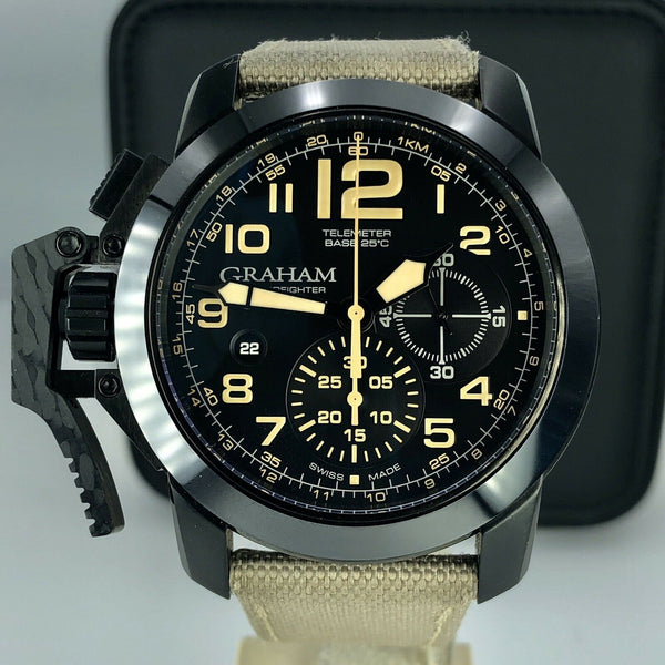 Graham Chronofigter Oversize Black Sahara 2CCAU.B02A PVD case Mint Condition