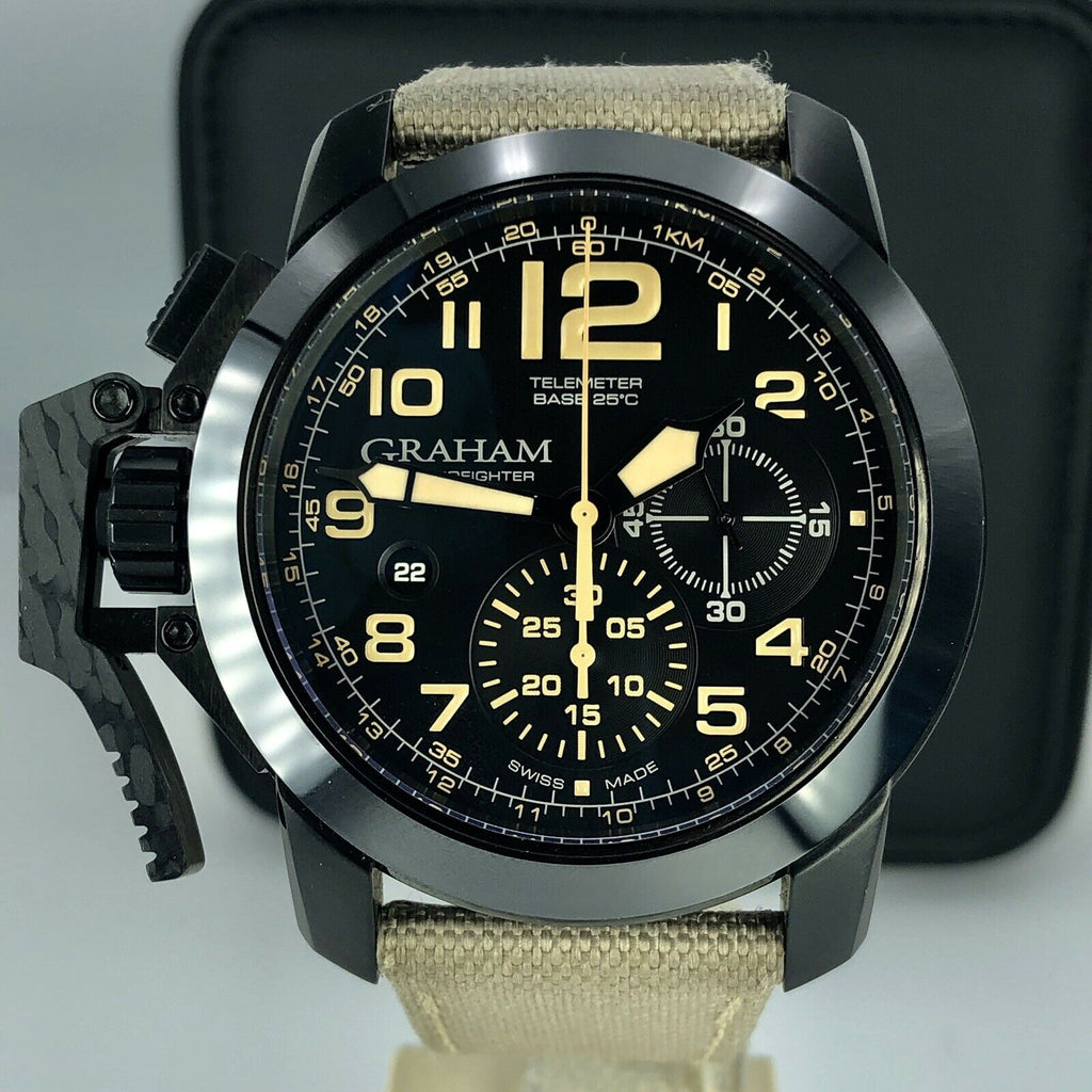 Graham Chronofigter Oversize Black Sahara 2CCAU.B02A PVD case Mint Condition